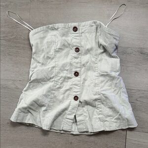 Abercrombie & Fitch Light Gray Button-Up Top
